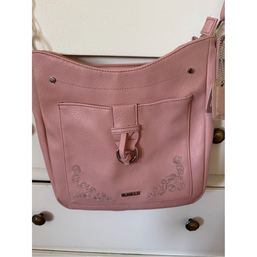 Rosetti Dusty Pink Floral Embossed Shoulder Bag
